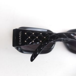 CHANEL Women's Black Quilted & Beaded Sunglasses